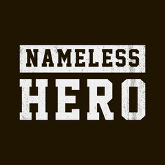 white grunge lettering of nameless hero in squad number style