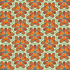 Fototapeta premium abstract autumn flower and green background illustration pattern background, modern graphic design leaf and blossom decoration fabric and ethnic fashion.