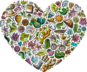 Spring cartoon heart illustration
