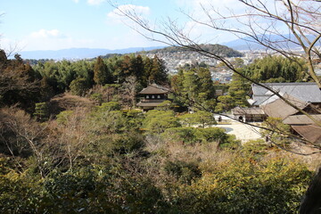 The garden of Ginkakuji temple in Kyoto, Japan