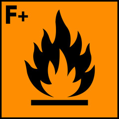 Extreamely Flammable Symbol Sign ,Vector Illustration, Isolate On White Background Label .EPS10