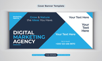 Digital marketing agency business cover banner design modern vector template