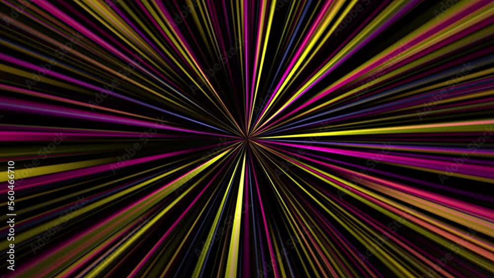 Wall mural abstract loop colorful speed light with beam radial rays light emitted from the center star shine bu