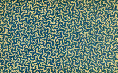 Used antique abstract wallpaper with stylized knitting