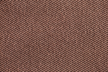 Fototapeta premium Natural brown linen fabric background. Fiber structure texture. Vintage canvas pattern. Stripes pattern. Striped fabric background.