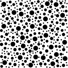 Abstract background with black and white circles. Seamless pattern. Color black seamless retro polka dots pattern. Hand painted with light painted dots. Grunge bnw Wallpaper Watercolor confetti back