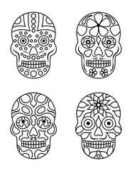 Skull coloring pages for kids, coloring pages for beginners
