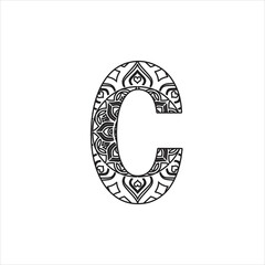 Alphabet Letter Mandala Coloring Page For Kids And Adult © S A Rumana