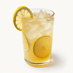 Lemon and Lemonade on a White Background