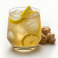 Ginger Lemonade on a White Background