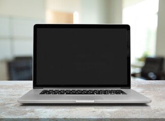 Fototapeta premium Modern laptop computer with a blank screen