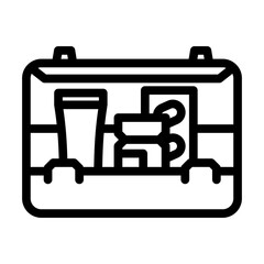 first aid kit medicine line icon vector. first aid kit medicine sign. isolated contour symbol black illustration