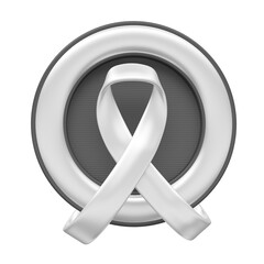 Frame with mental health ribbon in 3d render