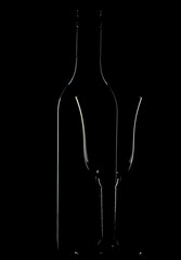 Flasche & Glas Kontur
