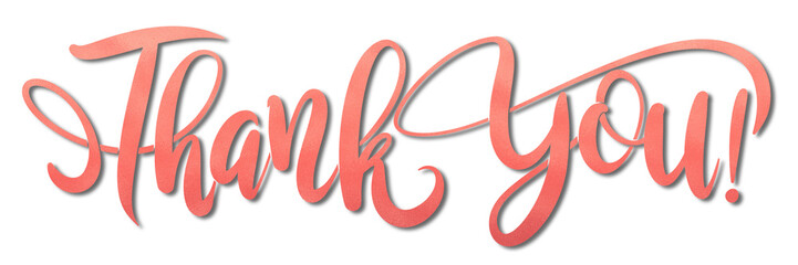 Thank you text lettering typography