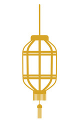 illustration chinese lamp ornament lantern festival silhouette flat