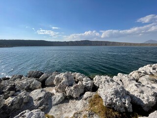 lake and mountains