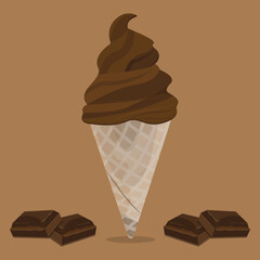 chocolate and chocolate bar ice cream cones