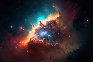 Fototapeta na wymiar Universe filled with stars, nebula and galaxy. Generative AI