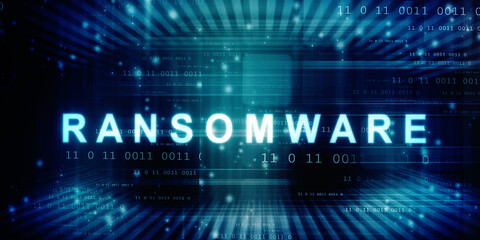 2d illustration ransomware computer virus
