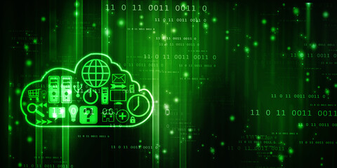 2d illustration Digital Abstract technology background
