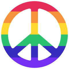 Rainbow Peace Sign Icon