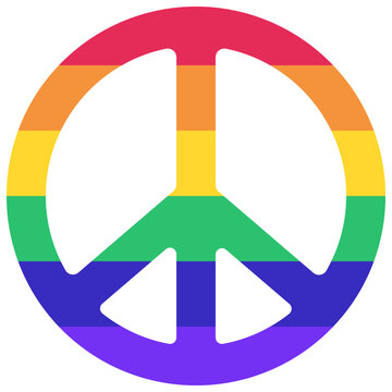 Rainbow Peace Sign Icon