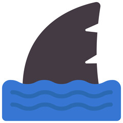 Shark Fin Ocean Icon