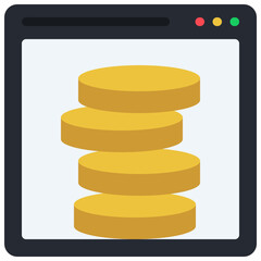 Online Coin Stack Icon