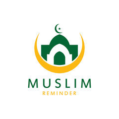 Obraz premium Mosque Creative Logo Template With Simple Concept.