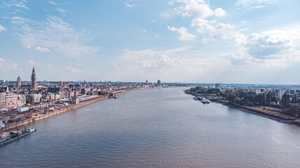 Schelde River Antwerpen View from the Air
