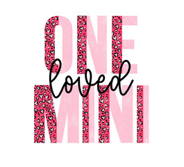 One Loved Mini png, Hand Drawn watercolor PNG, Valentine's Day PNG