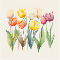 bouquet of tulips. generative ai
