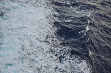 Atlantic Ocean and ship's side waves 