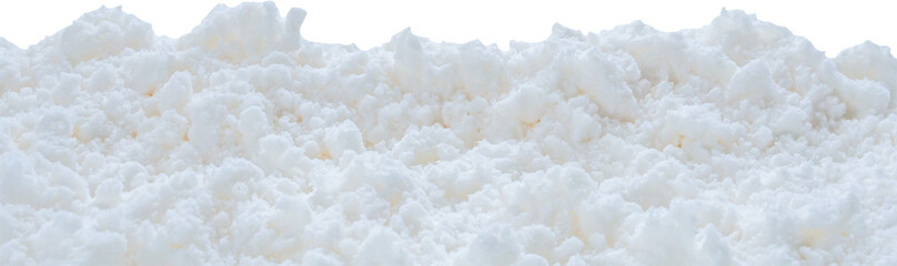 snow isolated on white background close up