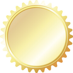 Golden shiny round medal with banner design