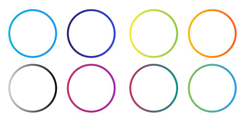 set of gradient colored circle frame, circle frame icon frame with gradient colors