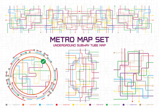 Transparent retro map tube subway scheme. City transportation complex grid. Underground map.  DLR and crossrail map design template. Live strokes included.
