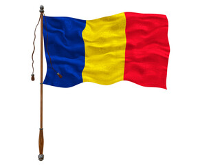 National flag  of Romania. Background  with flag  of Romania