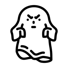 phantom ghost line icon vector. phantom ghost sign. isolated contour symbol black illustration