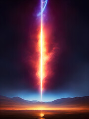 A massive energy beam shoots up into the sky. Great for sci-fi backgrounds. 