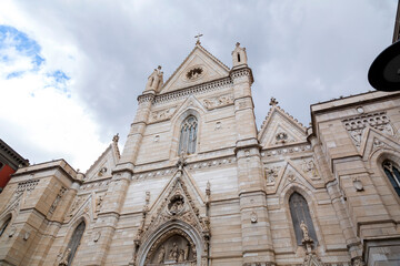 Fototapeta na wymiar Exterior view of the Naples Cathedral, Naples, Italy