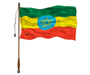 National flag of Ethiopia. Background  with flag of Ethiopia.