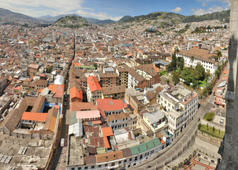 Fototapeta premium Panorama of the capital of Ecuador, Quito
