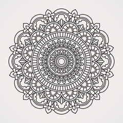 circular symmetrical patterns of mandala shapes for henna, tattoos, decorations and for coloring books