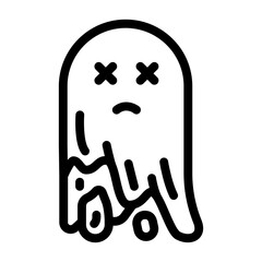 Obraz premium dead ghost line icon vector. dead ghost sign. isolated contour symbol black illustration