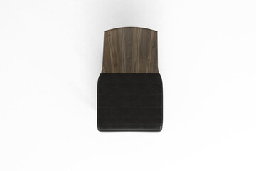 Top view, Modern Chair, minimal concept, Studio shot of stylish chair isolated on white background 3d rendering