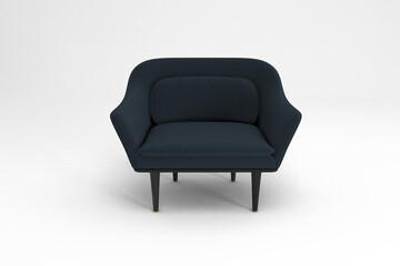 Fototapeta premium Front view, Modern Chair, minimal concept, Studio shot of stylish chair isolated on white background 3d rendering