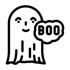 boo ghost line icon vector. boo ghost sign. isolated contour symbol black illustration