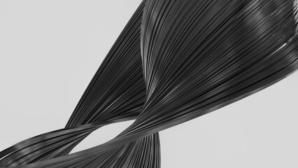 Abstract black background. Black lines. 3d rendering